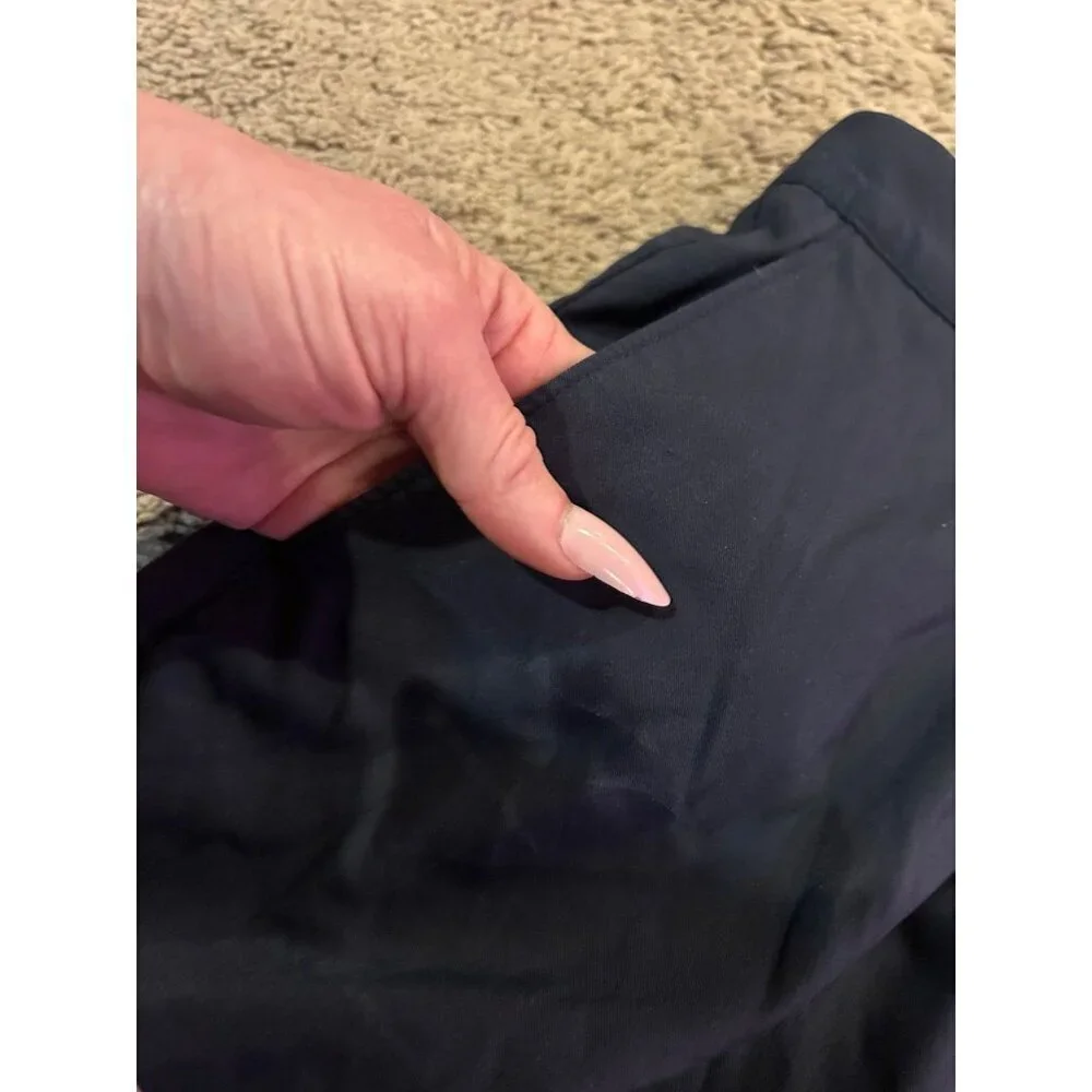 Theory Navy Blue nylon trouser pants straight leg Men's SZ 33